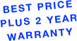 BEST PRICE
PLUS 2 YEAR WARRANTY